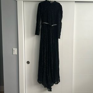 AMINEHUMA Black Formal Long Dress